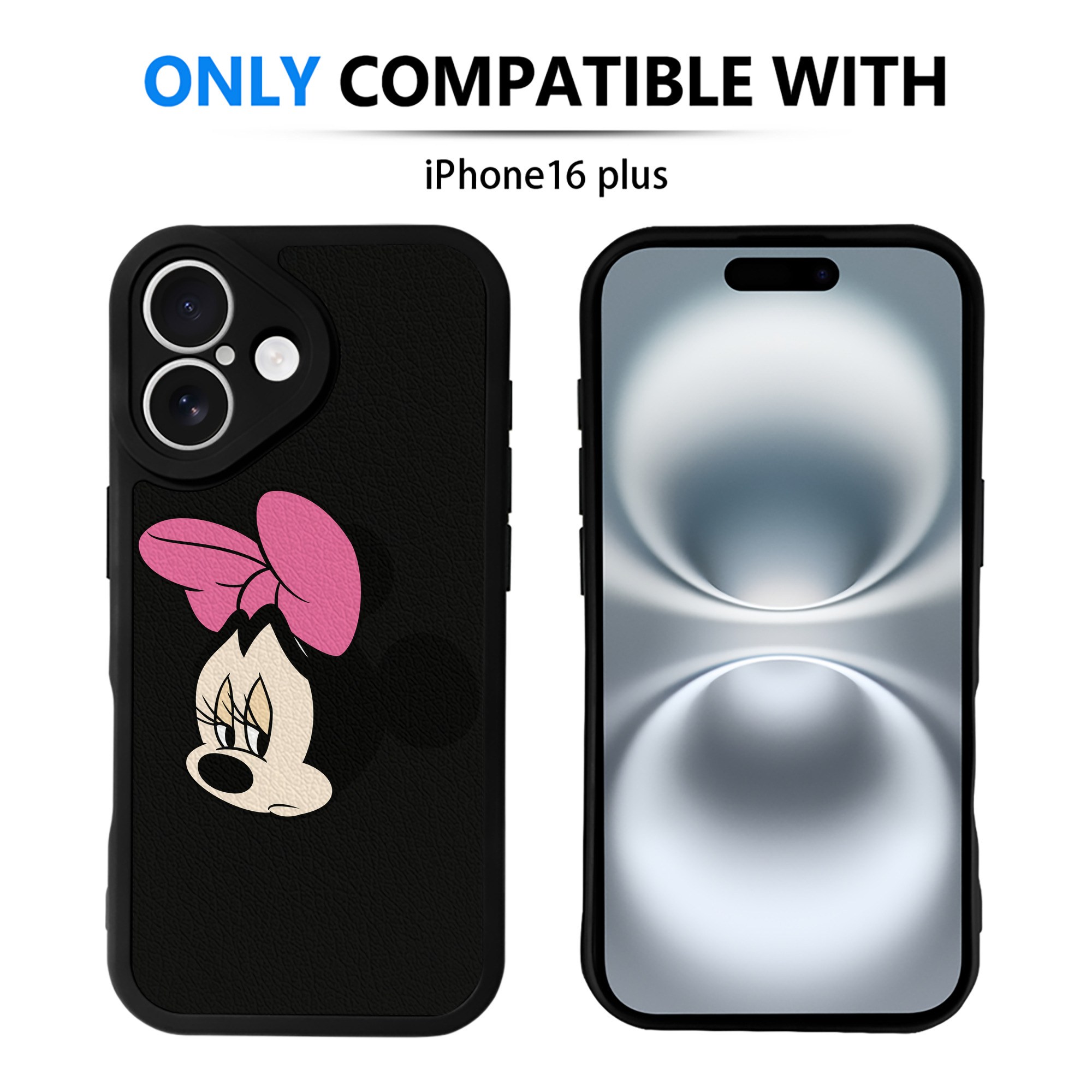 （画像用） ミッキーマウス Mickey Mouse 【iPhone 16シリーズ対応】シリコンスマホケース（レザー調） 材質：シリコン